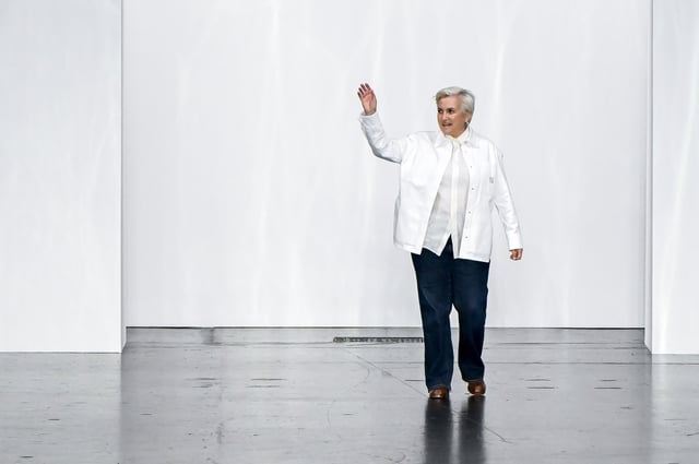 FILE - Designer Silvia Venturini Fendi appears after the Fendi Spring Summer 2025 collection, that was presented in Milan, Italy, on June 15, 2024. (AP Photo/Nicola Marfisi, File)