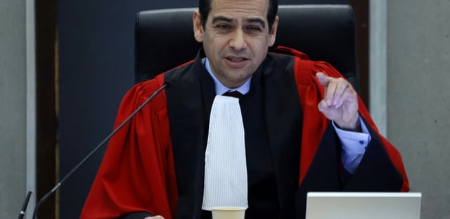 Peimane Ghaleh-Marzban, alors président judiciaire de Bobigny, lors d'une audience de rentrée à Bobigny, le 22 janvier 2024