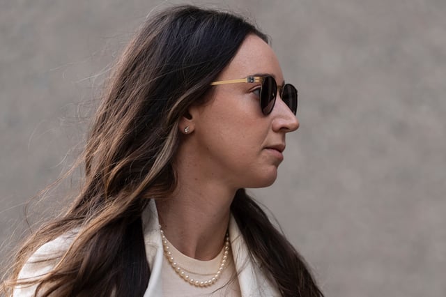 Charlie Javice arrives at Manhattan federal court, Monday, Sept. 29, 2025, in New York. (AP Photo/Yuki Iwamura)