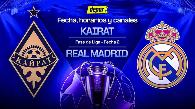 Real Madrid vs. Kairat se enfrentan por la Champions League. (Diseño: Christian Marlow / Depor)