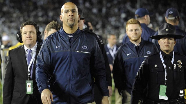 January 2, 2017; Pasadena, CA, USA; Penn State Nittany Lions head coach James Franklin walks off following the 52-49 loss against the Southern California Trojans in the 2017 Rose Bowl game at the Rose Bowl. Mandatory Credit: Gary A. Vasquez-Imagn Images