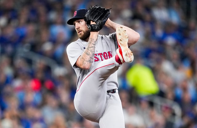 TORONTO, ON - SEPTEMBER 24: Garrett Crochet #35 of the Boston Red Sox delivers a pitch against the Toronto Blue Jays during the first inning in their MLB game at Rogers Centre on September 24, 2025 in Toronto, Ontario, Canada. (Photo by Mark Blinch/Getty Images)
