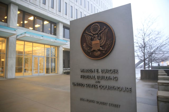 FILE - The U.S. District Courthouse for the District of Minnesota is shown on Wednesday, Dec. 15, 2021, in St. Paul, Minn. (AP Photo/Nikolas Liepins, File)