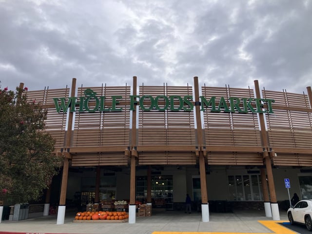 The Cupertino Whole Foods at its reopening on Sept. 29, 2025. The store had been shut down since April due to a rodent infestation. (Luis Melecio-Zambrano)