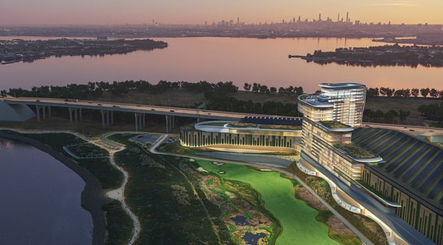 Bally’s proposed hotel-casino complex in Ferry Point Park in the Bronx. (Courtesy Bally’s)