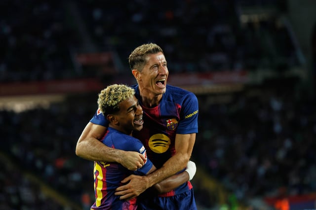 Robert Lewandowski y Lamine Yamal, la dupla ofensiva temible de Barcelona