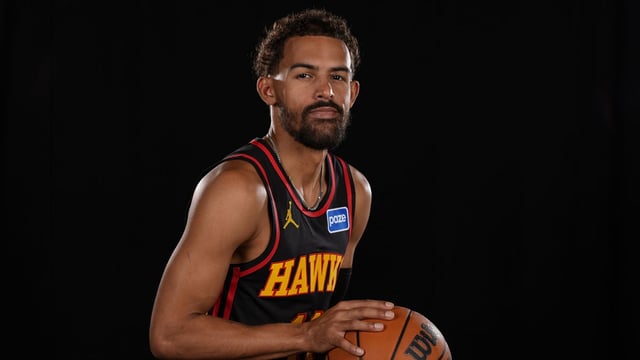 Sep 29, 2025; Atlanta, GA, USA; Mandatory Credit: Atlanta Hawks guard Trae Young (11) poses for a photo during Media Day. Dale Zanine-Imagn Images