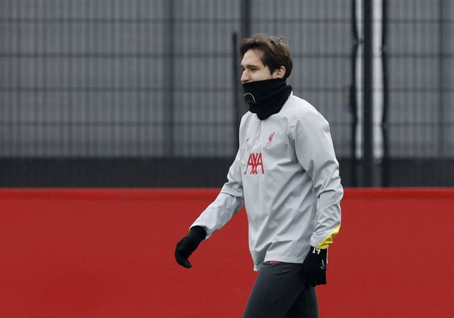 Soccer Football - Champions League - Liverpool Training - AXA Training Centre, Liverpool, Britain - January 20, 2025  Liverpool's Federico Chiesa during training Action Images via Reuters/Jason Cairnduff