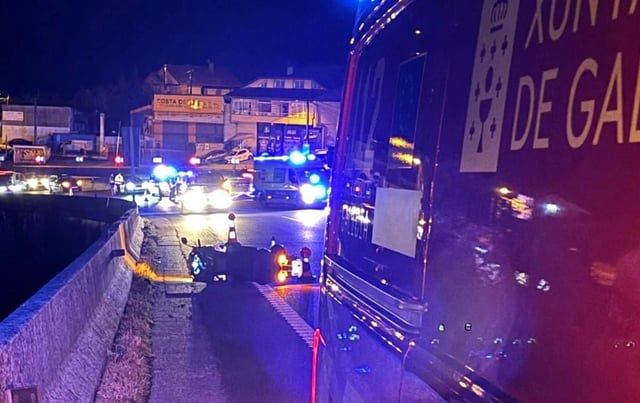 La moto accidentada en la A-55.