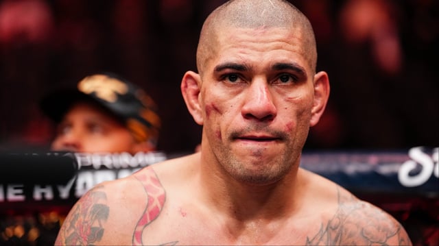 Alex Pereira reacts following a loss to Magomed Ankalaev at UFC 313. Credit: Jeff Bottari/Zuffa LLC