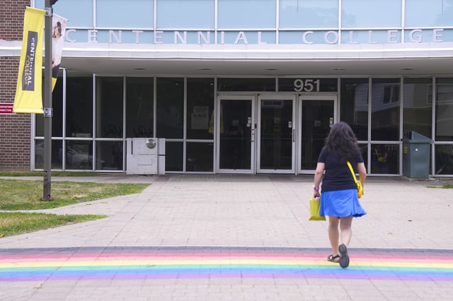 Centennial College is shown in Toronto on Wednesday July 9, 2025. The Ontario Public Service Employees Union says close to 10,000 college faculty and staff have either been let go or are projected to lose their jobs amid hundreds of program cancellations and suspensions since last year.  