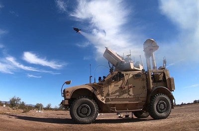 The Coyote Block 2 counter-drone weapon and KuRFS radar worked together to detect and engage a target in a test over the U.S. Army Yuma Proving Ground in Arizona. (Photo: U.S. Army)