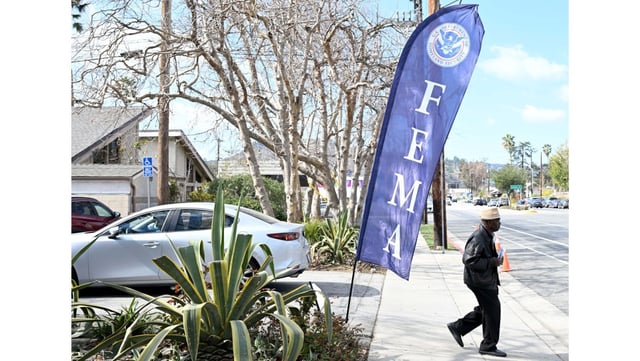 A man leaves the FEMA Disaster Recovery Center on Woodbury Rd. in Altadena on Tuesday, Feb. 11, 2025.  (File photo by Dean Musgrove, Los Angeles Daily News/SCNG)