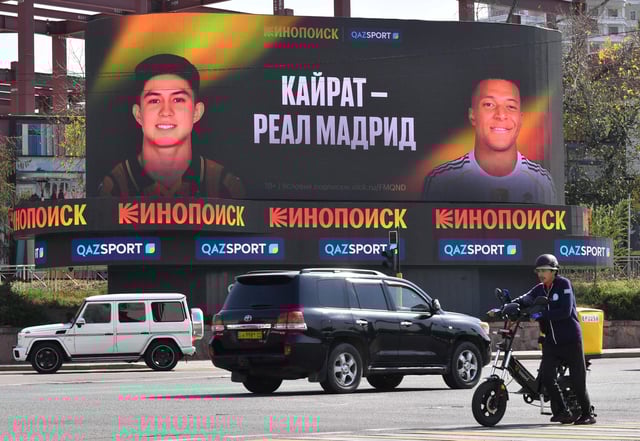 Una imagen callejera, en la antesala del choque entre Kairat Almaty y Real Madrid