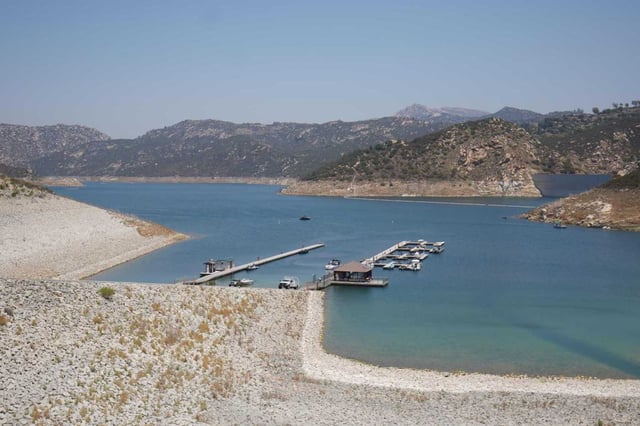 A view of the San Vicente Reservoir on Thursday, June 26, 2025, in Lakeside. (Michael Ho / The San Diego Union-Tribune)