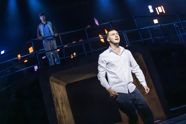 Cody Kostro as Raf and Will Harrison as Jacob in Manhattan Theatre Club’s production of "Punch" on Broadway at the Samuel J. Friedman Theatre in New York. (Matthew Murphy)