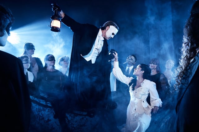 Hugh Panaro and Francesca Mehrotra in 'Masquerade'. (Photo by Oscar Ouk)