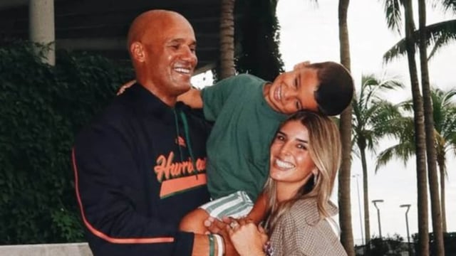 Jason Taylor with wife, Monica Taylor and their son.