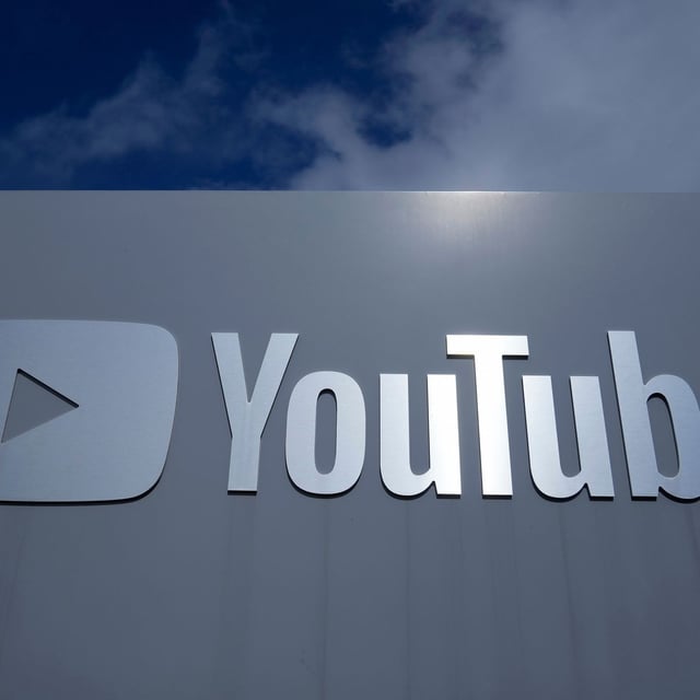 FILE - A YouTube sign is shown near the company's headquarters in San Bruno, Calif., Wednesday, March 12, 2025. (AP Photo/Jeff Chiu, file)
