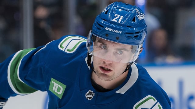 Mar 18, 2025; Vancouver, British Columbia, CAN; Vancouver Canucks forward Nils Hoglander (21) skates during warm up prior to a game against the Winnipeg Jets at Rogers Arena. Mandatory Credit: Bob Frid-Imagn Images