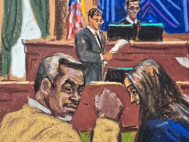 Sean "Diddy" Combs reacts to the original verdict. (Picture: Jane Rosenberg/Reuters)