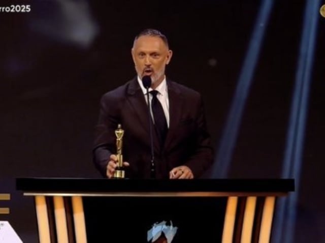 David Kavlin ganó el Martín Fierro y pronunció un firme discurso. Foto: Captura TV.