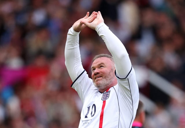 Soccer Football - Soccer Aid charity match for Unicef - Old Trafford, Manchester, Britain - June 15, 2025 England's Wayne Rooney celebrates scoring their first goal Action Images via Reuters/Ed Sykes