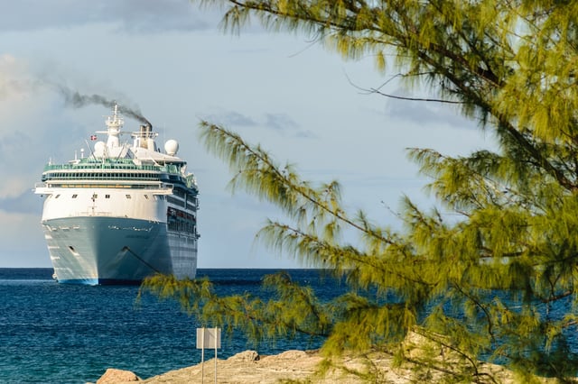 Royal Caribbean Enchantment of the Seas Cruise Ship tendered in CoCo Cay, Bahamas on December 1, 2015.