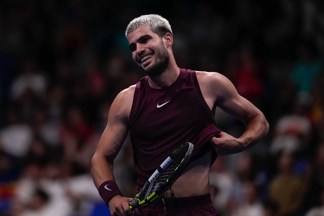 Carlos Alcaraz, durante la final del ATP 500 de Tokio.