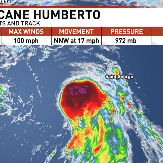 Hurricane Humberto is starting to weaken. (WPEC){p}{/p}