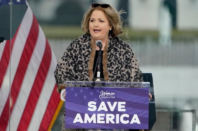 FILE - In this Jan. 6, 2021 file photo Amy Kremer, founder and chair of Women for America First, speaks in Washington, at a rally in support of President Donald Trump. At least three of the officials involved in organizing and running the Jan 6. rally that preceded the violent storming of the Capitol building are handing over documents in response to subpoenas from the House committee investigating the attack. It remains unclear whether the others, including Kremer, who were subpoenaed intend to cooperate. (AP Photo/Jacquelyn Martin, File)
