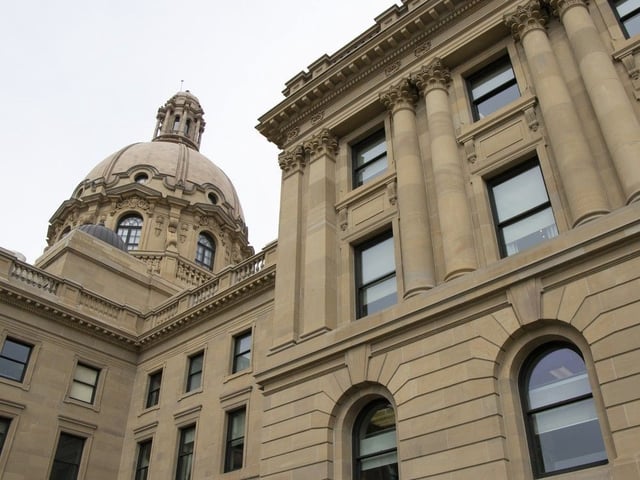  The Alberta legislature building on May 8, 2025.