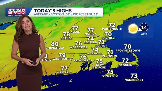 Get the latest Boston-area weather forecast.