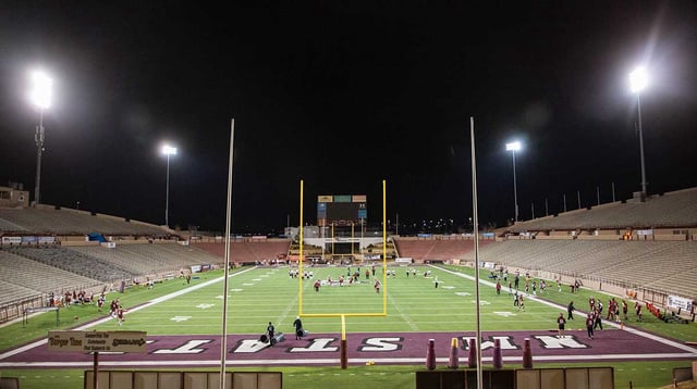 The NMSU football team run drills at the first New Mexico State football practice of 2021 at Aggie Memorial Stadium in Las Cruces on Friday, Jan. 22, 2021. Nathan J Fish/Sun-News via Imagn Content Services, LLC