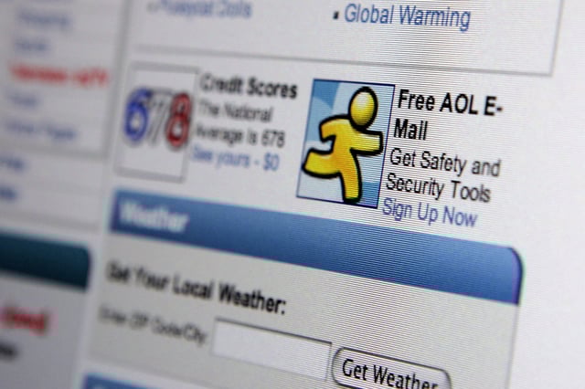 An ad for free email is seen on the AOL website on Aug. 2, 2006.
