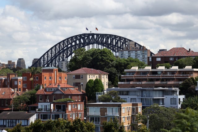 Residential properties are seen near the Sydney Harbour Bridge in Sydney, Australia, March 12, 2025. REUTERS/Hollie Adams