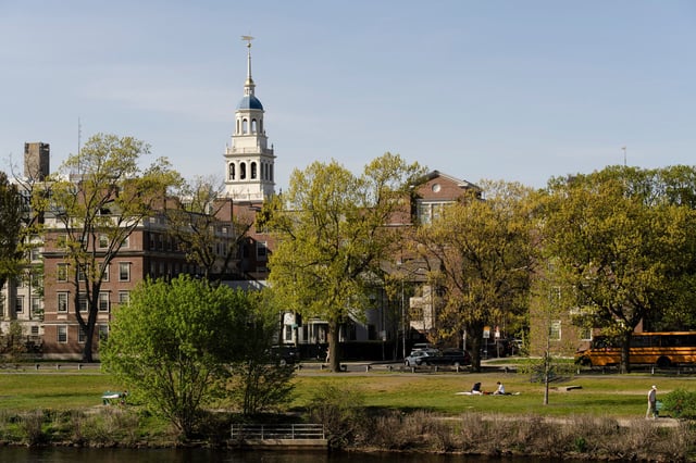 The Harvard University campus in Cambridge, Mass., May 1, 2025.