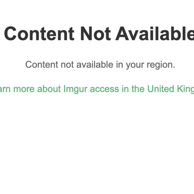 Imgur error page stating Content Not Available and 'Content not available in your region.'