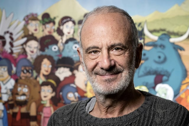 Gérard Miller lors de la sortie de la BD "50 nuances de Grecs", à Paris le 15 novembre 2019