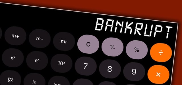 bankrupt on calculator. Please feel free to use this image that I've created on your website or blog. If you do, I'd greatly appreciate a link back to my blog as the source: CreditDebitPro.com Example: Photo by CreditDebirPro.com Thanks! Mike Lawrence