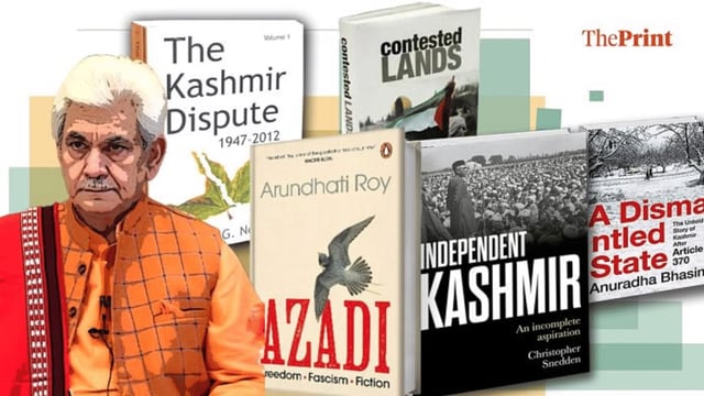 Some of the titles included in the Jammu and Kashmir book ban | Illustration: Manali Ghosh | ThePrint