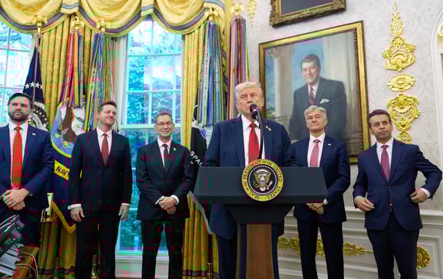 President Donald Trump speaks in the Oval Office of the White House, Tuesday, Sept. 30, 2025, in Washington. (AP Photo/Alex Brandon)
