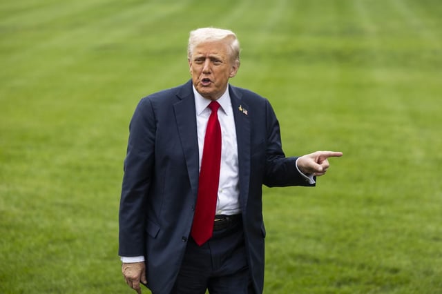 El president de EEUU, Donald Trump, habla con los medios este martes en la Casa Blanca