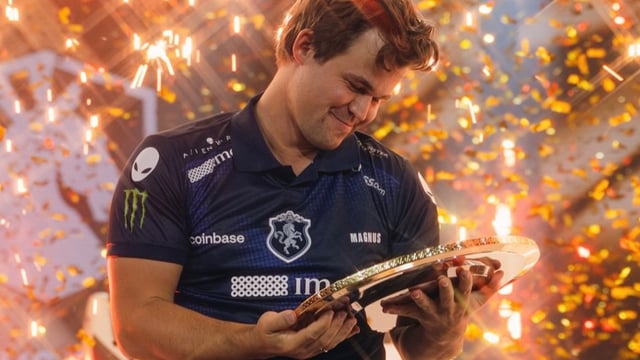 magnus carlsen after winning esports world cup