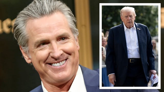 California Gov. Gavin Newsom mocks President Donald Trump's weight. (Getty Images)