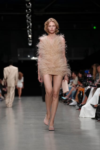 A model wears a creation as part of the Stella McCartney Spring/Summer 2026 collection presented in Paris, Tuesday, Sept. 30, 2025. (AP Photo/Aurelien Morissard)