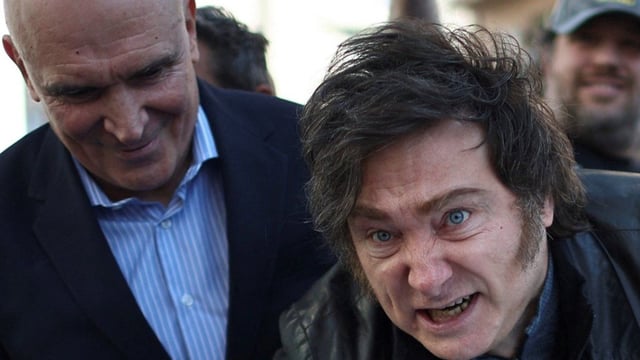 Javier Milei junto a su candidato a diputado nacional por Buenos Aires, José Luis Espert
