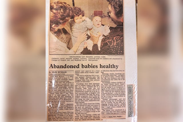 The two abandoned girls were found by a passerby in a park in Oxnard, Calif., on Dec. 14, 1989.