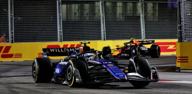 El año pasado, con el Williams, Franco Colapinto llegó en el puesto 11 en la exigente prueba nocturna de Singapur en la Fórmula 1. (Prensa Colapinto)