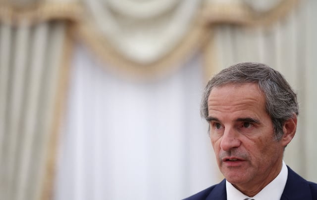 Director General of the International Atomic Energy Agency (IAEA) Rafael Grossi attends a meeting with Russia's President Vladimir Putin at the Kremlin in Moscow, Russia, September 25, 2025. REUTERS/Ramil Sitdikov/Pool